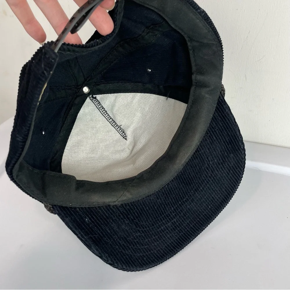 Vtg Cincinnati Bengals Black Corduroy Rope Hat Snapback Sports Hat One Size - Picture 7 of 7